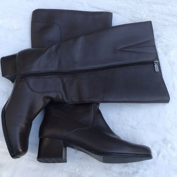 BLONDO SZ 8.5B  BROWNS LEATHER WINTER KNEE HIGH BOOTS LINED WATERPROOF US WOMENS - Picture 5 of 9